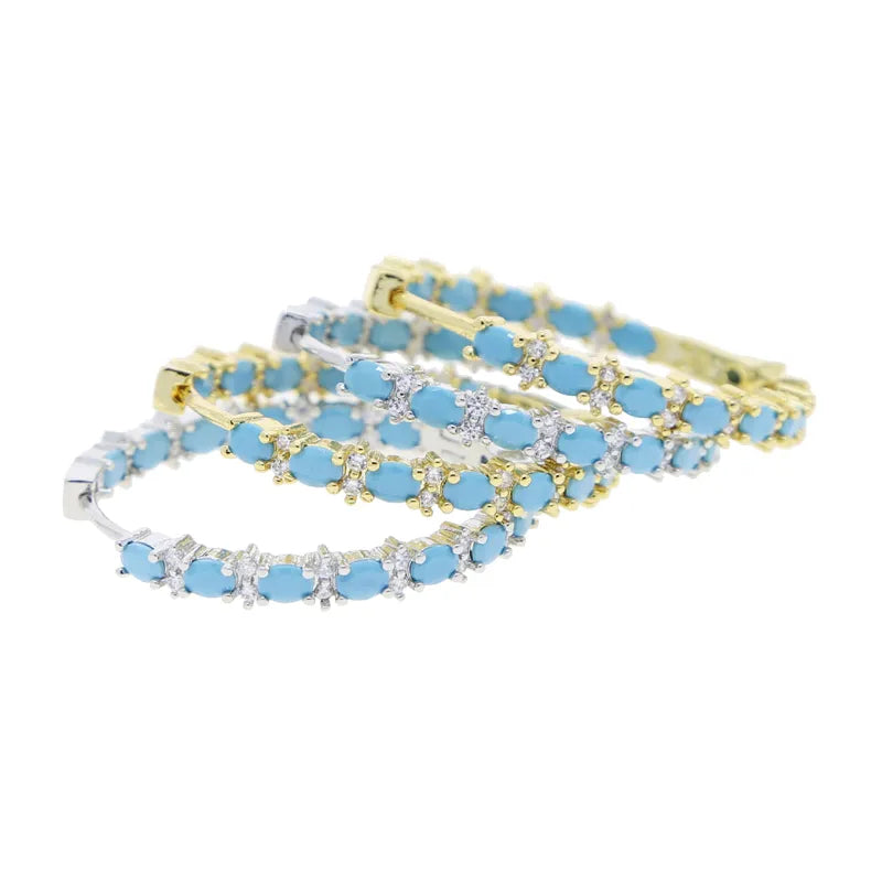 OVAL TURQUOISES EARING