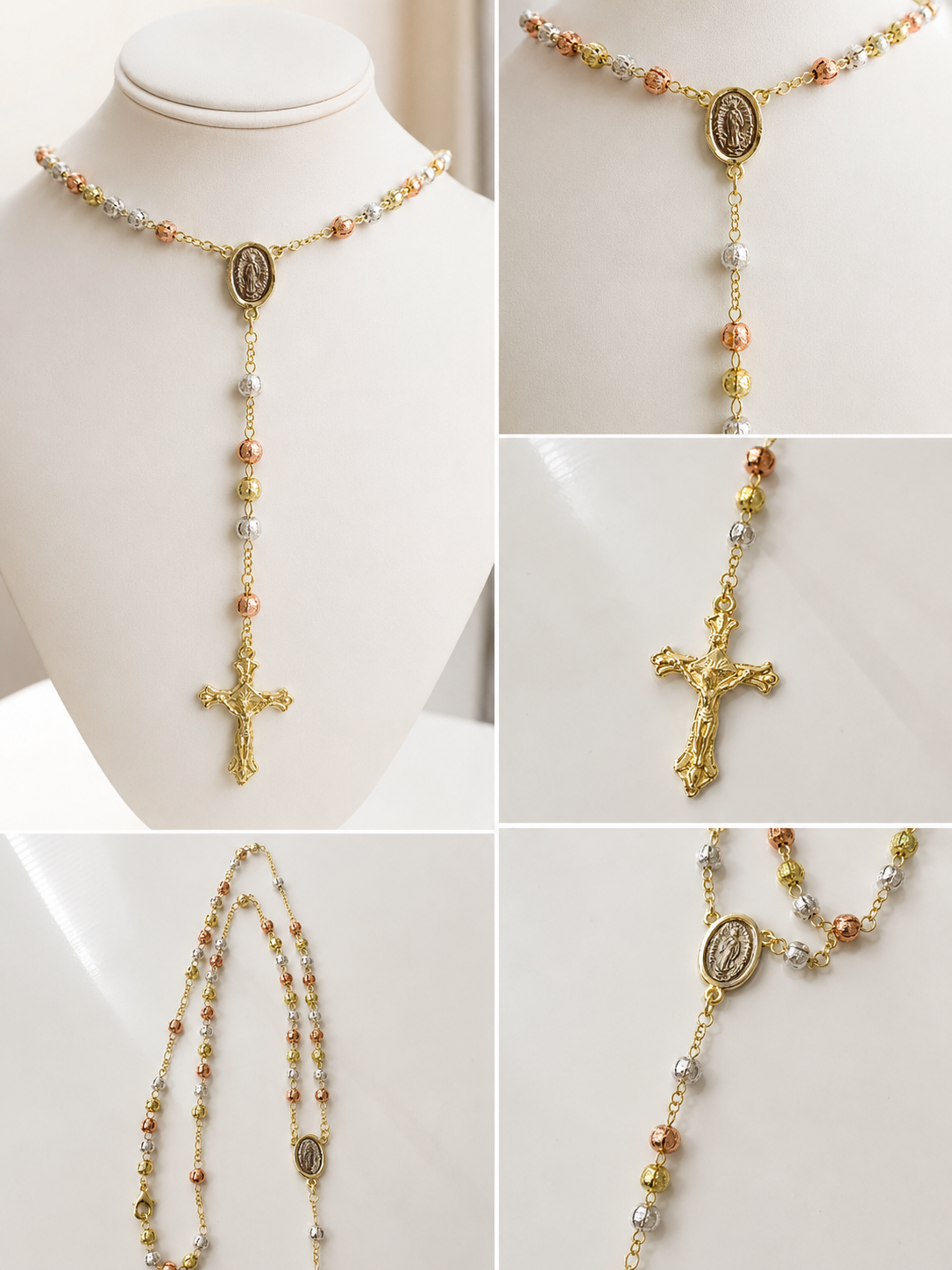 Our Lady of Guadalupe Tri-Color Rosary – 4mm & 5mm Beads