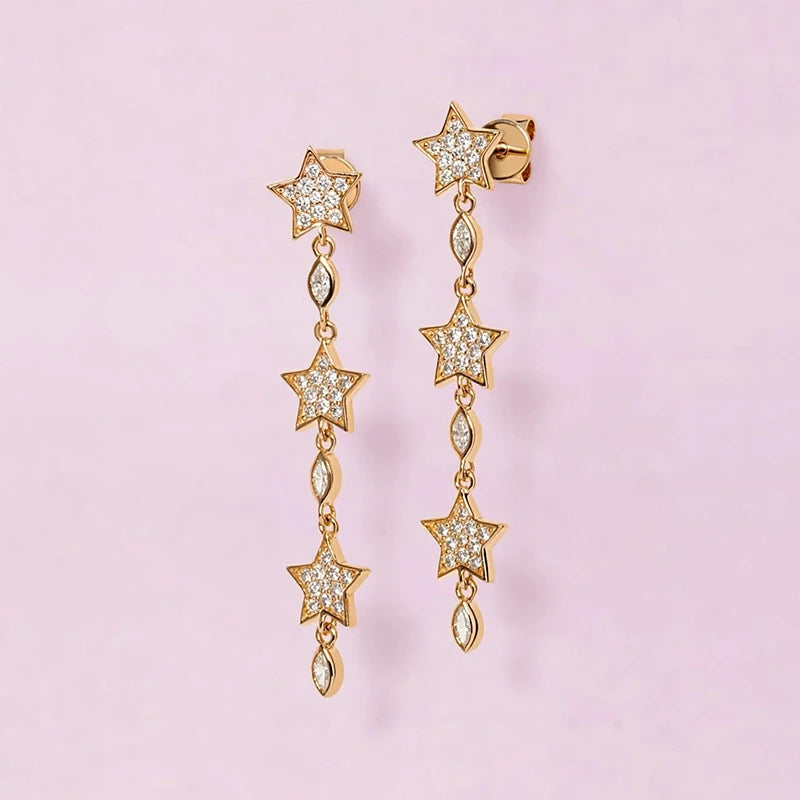 LONG STAR WATER DROP EARRING