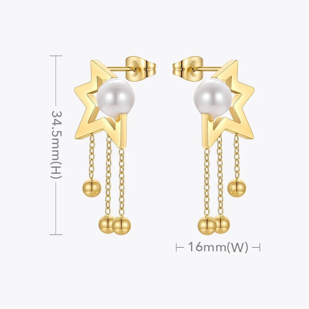 PEARL STAR EARRING