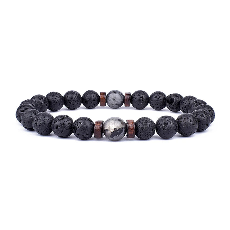 LAVA BEADS MAN BRACELET