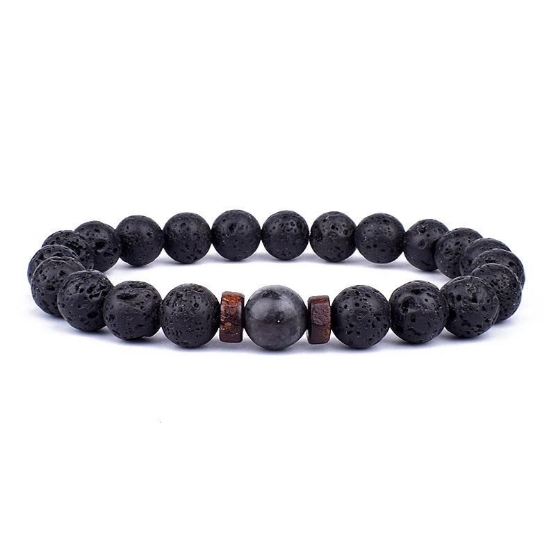 LAVA BEADS MAN BRACELET