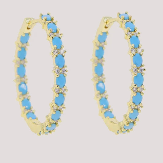 OVAL TURQUOISES EARING