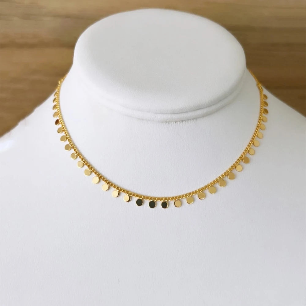 NECKLACE ROUD GOLD PENDANTS